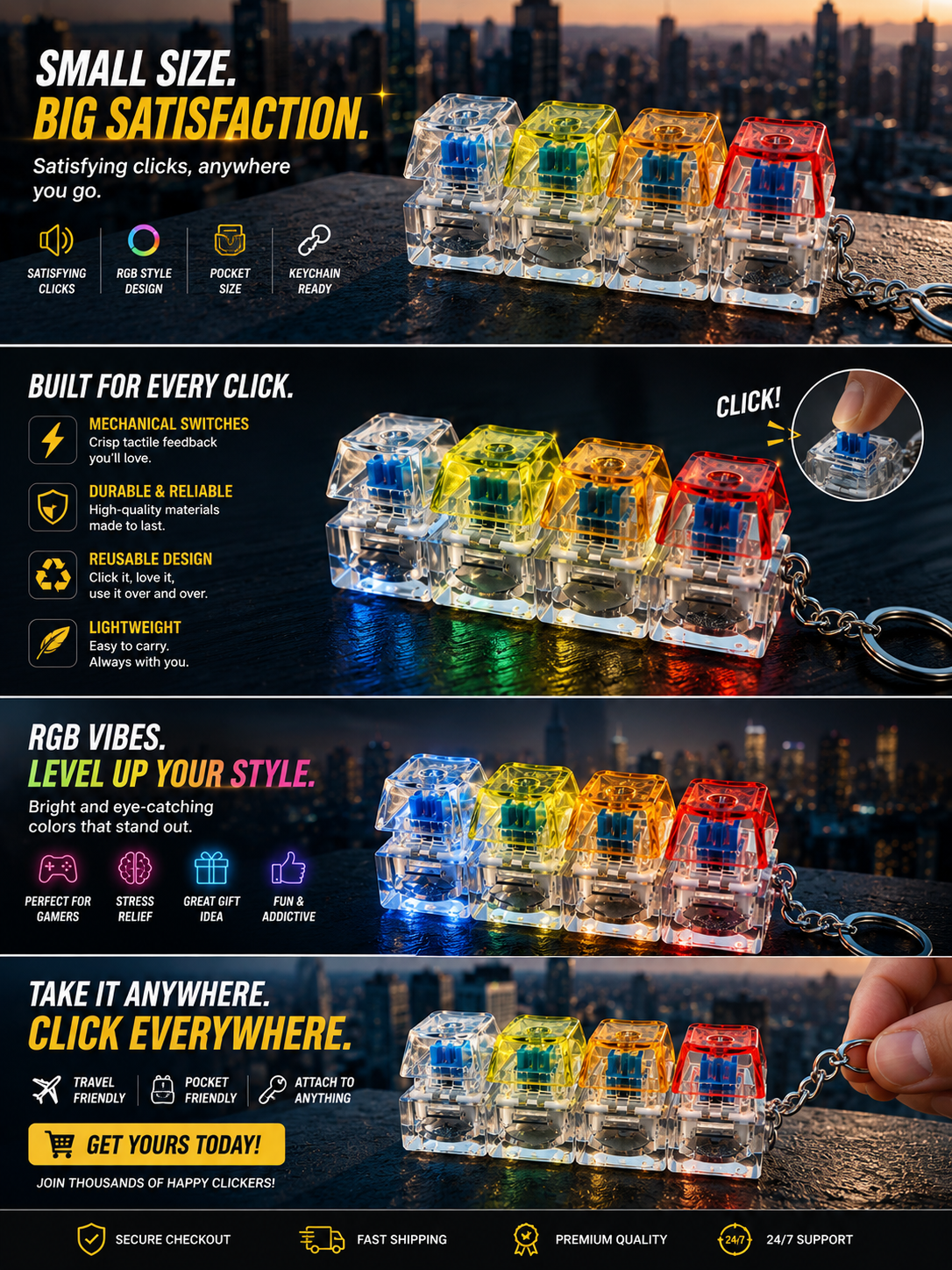 RGB Clicker Keychain
